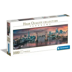 Puzzle 1000 pièces panoramique : De l'autre côté de la Tamise - Clementoni