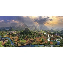 Puzzle 636 pièces panoramique : Champs de rêve - Gibsons