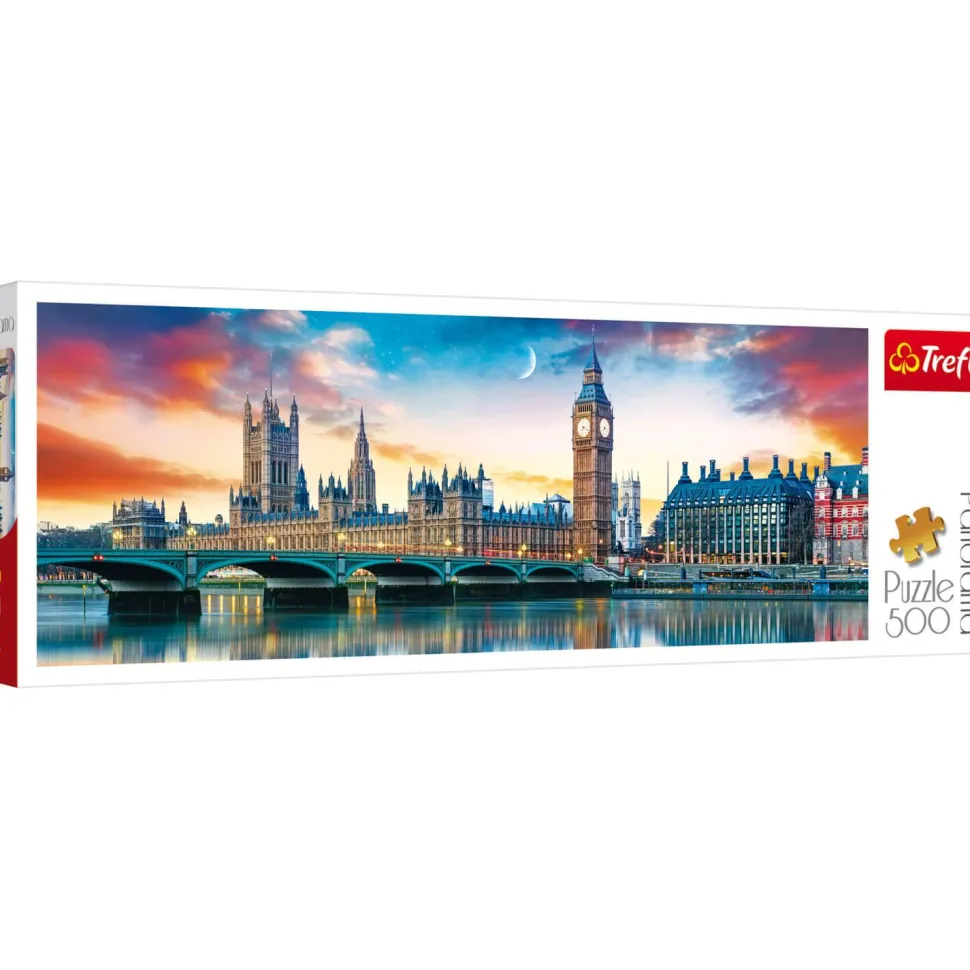 Puzzle 500 pièces panoramique : Big Ben et Palais de Westminster, Londres - Trefl