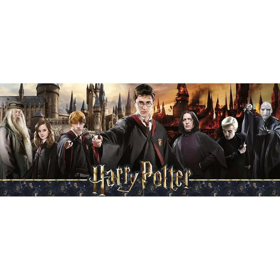 Puzzle 1000 pièces panoramique : Harry potter : La guerre des sorciers - Nathan