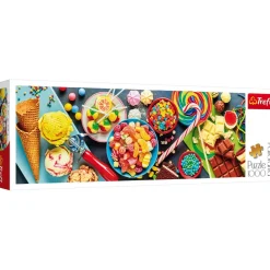 Puzzle 1000 pièces panoramique : Délices sucrés - Trefl