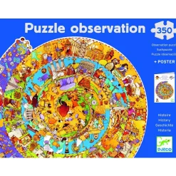 Puzzle 350 pièces rond - Puzzle observation : Histoire - Djeco