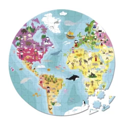 Puzzle 208 pièces rond : Valisette Planète bleue - Janod