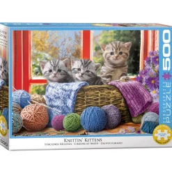 Puzzle 500 pièces XL : Chatons au tricot - Eurographics
