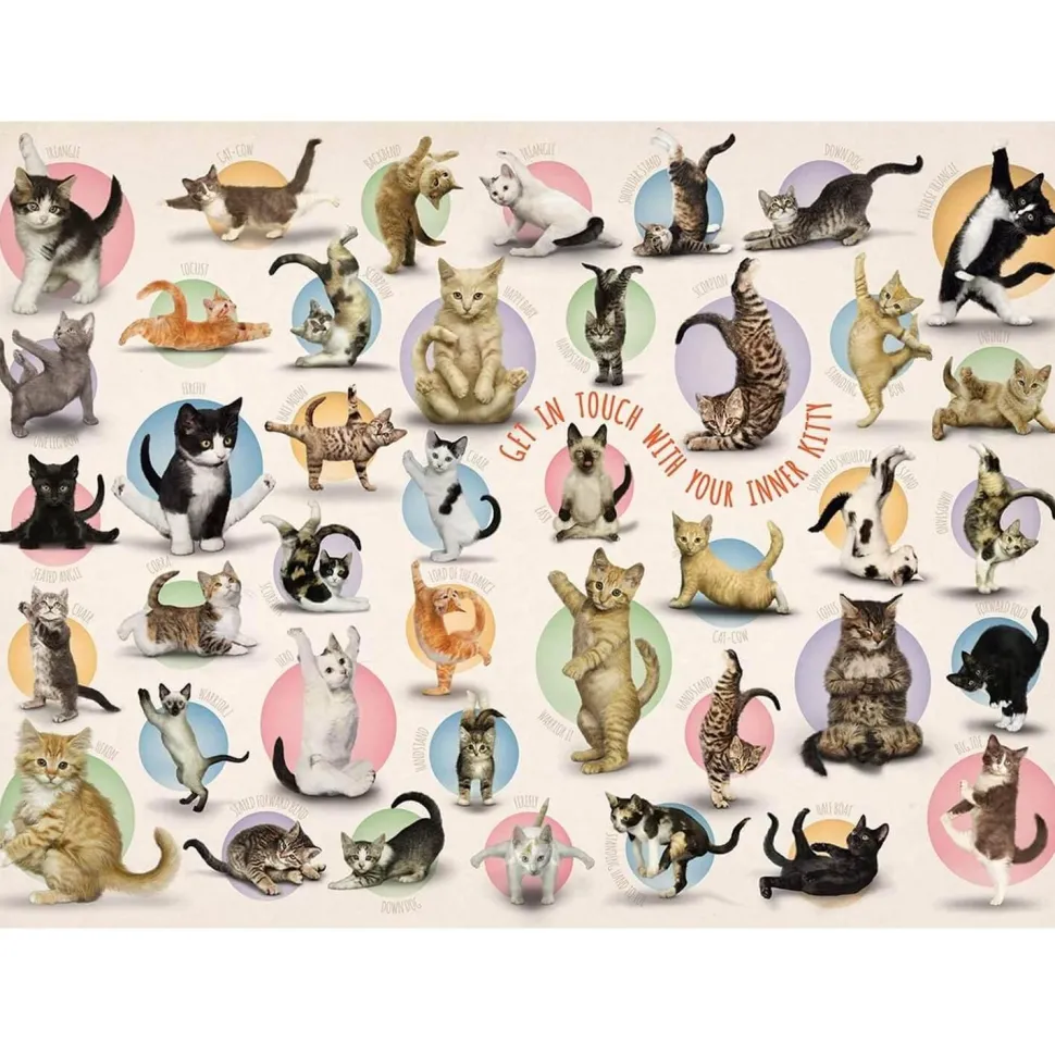 Puzzle 500 pièces XL : Le yoga des chatons - Eurographics