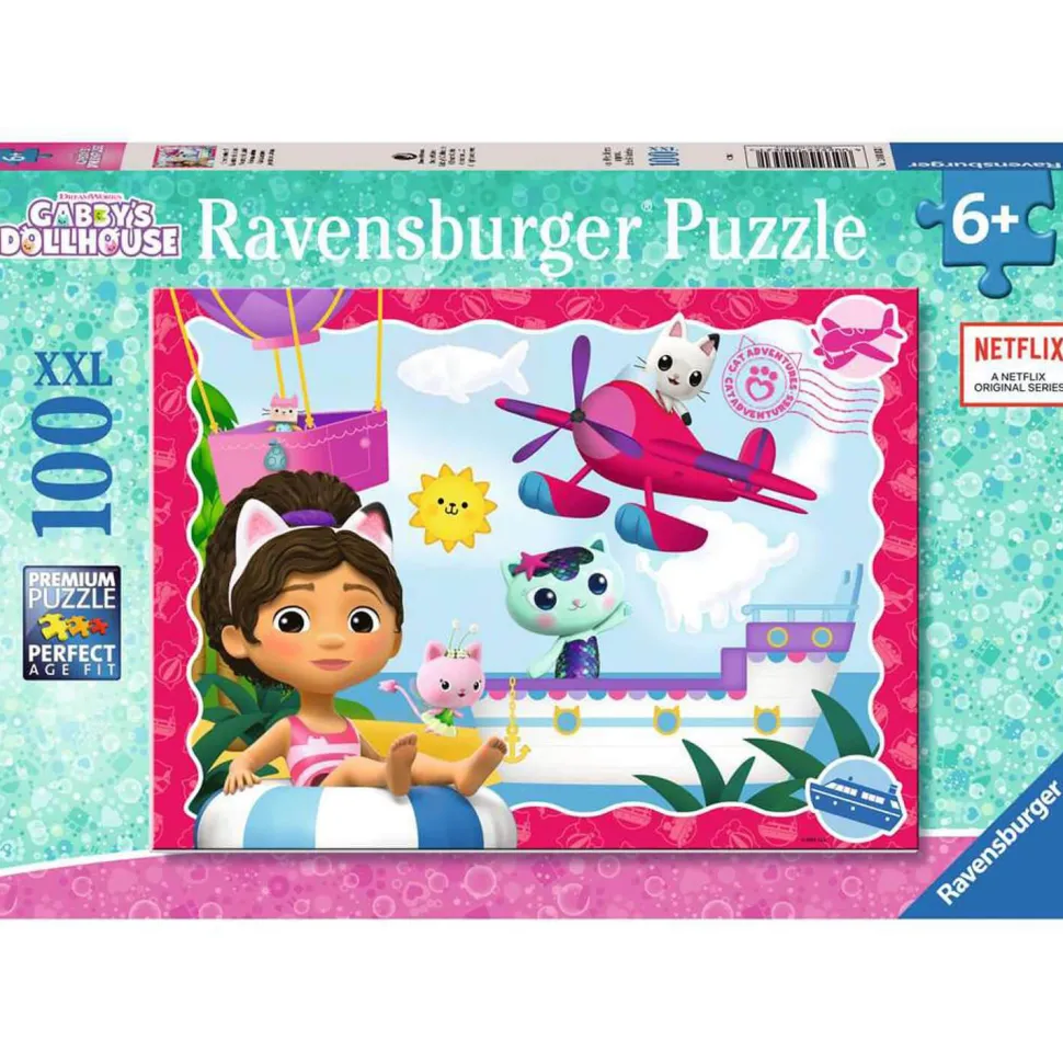 Puzzle 100 pièces XXL : Gabby's dollhouse : L'aventure des chats ! - Ravensburger