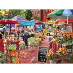 Puzzle 104 pièces XXL : Une journée au marché fermier par Marie August-Anderson - Eurographics