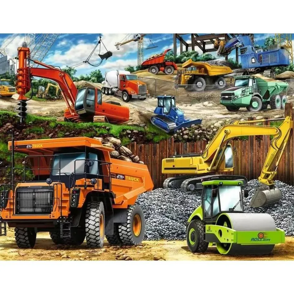 Puzzle 100 pièces XXL Véhicules de construction - Ravensburger