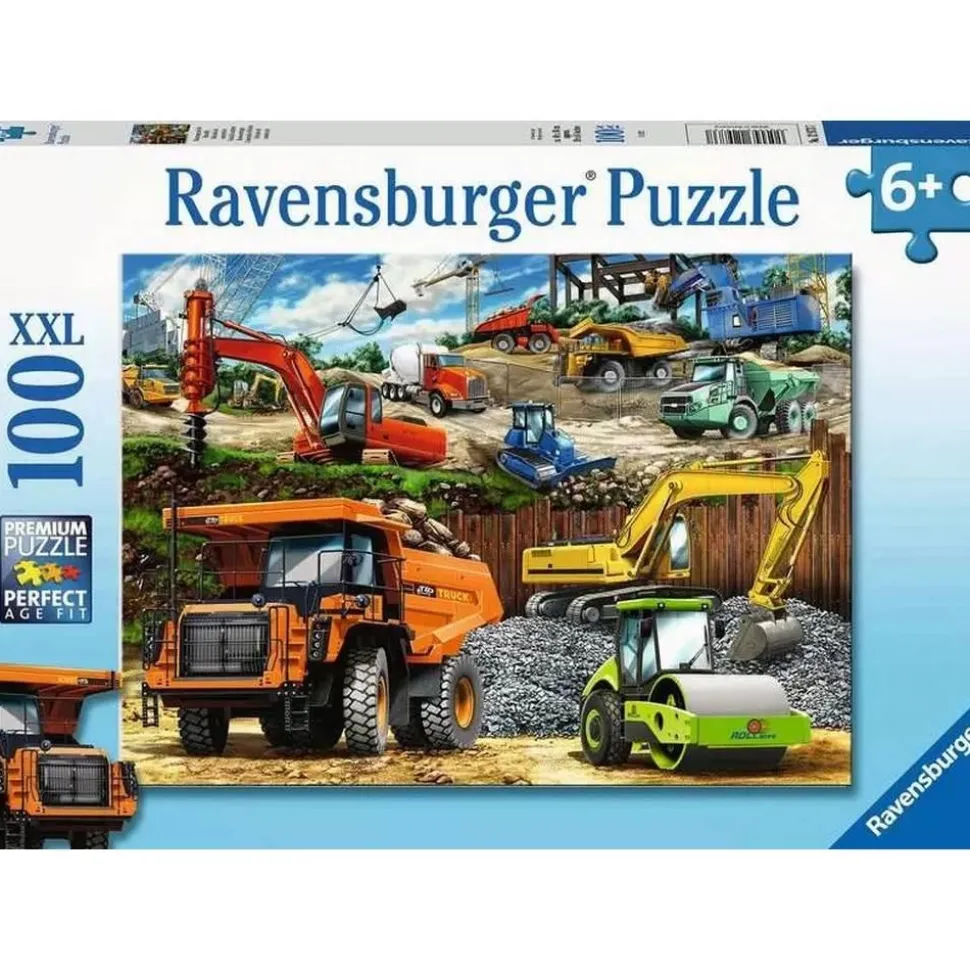 Puzzle 100 pièces XXL Véhicules de construction - Ravensburger