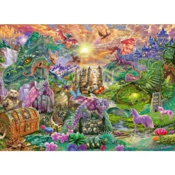 PUZZLE 1000 PIECES : AU PAYS ENCHANTE DES DRAGONS - Schmidt