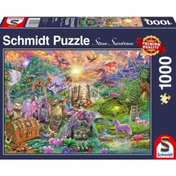PUZZLE 1000 PIECES : AU PAYS ENCHANTE DES DRAGONS - Schmidt