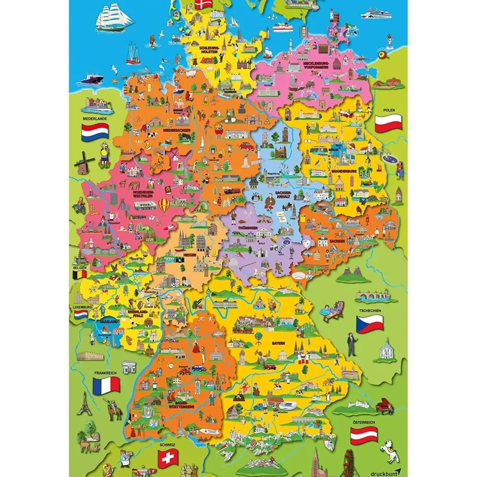 PUZZLE 200 PIECES : CARTE DE L'ALLEMAGNE ILLUSTREE - Schmidt