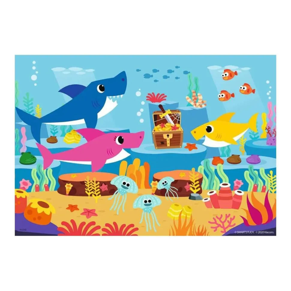 Puzzle 2 x 24 pièces : baby shark et sa famille - Ravensburger