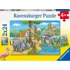 Puzzle 2 x 24 pièces : Bienvenue au zoo - Ravensburger