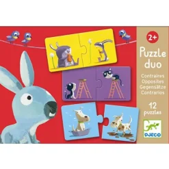 Puzzle 12 x 2 pièces - Duo Contraires - Djeco