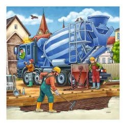 Puzzle 3 x 49 pièces : grands véhicules de construction - Ravensburger