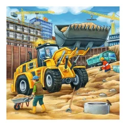 Puzzle 3 x 49 pièces : grands véhicules de construction - Ravensburger