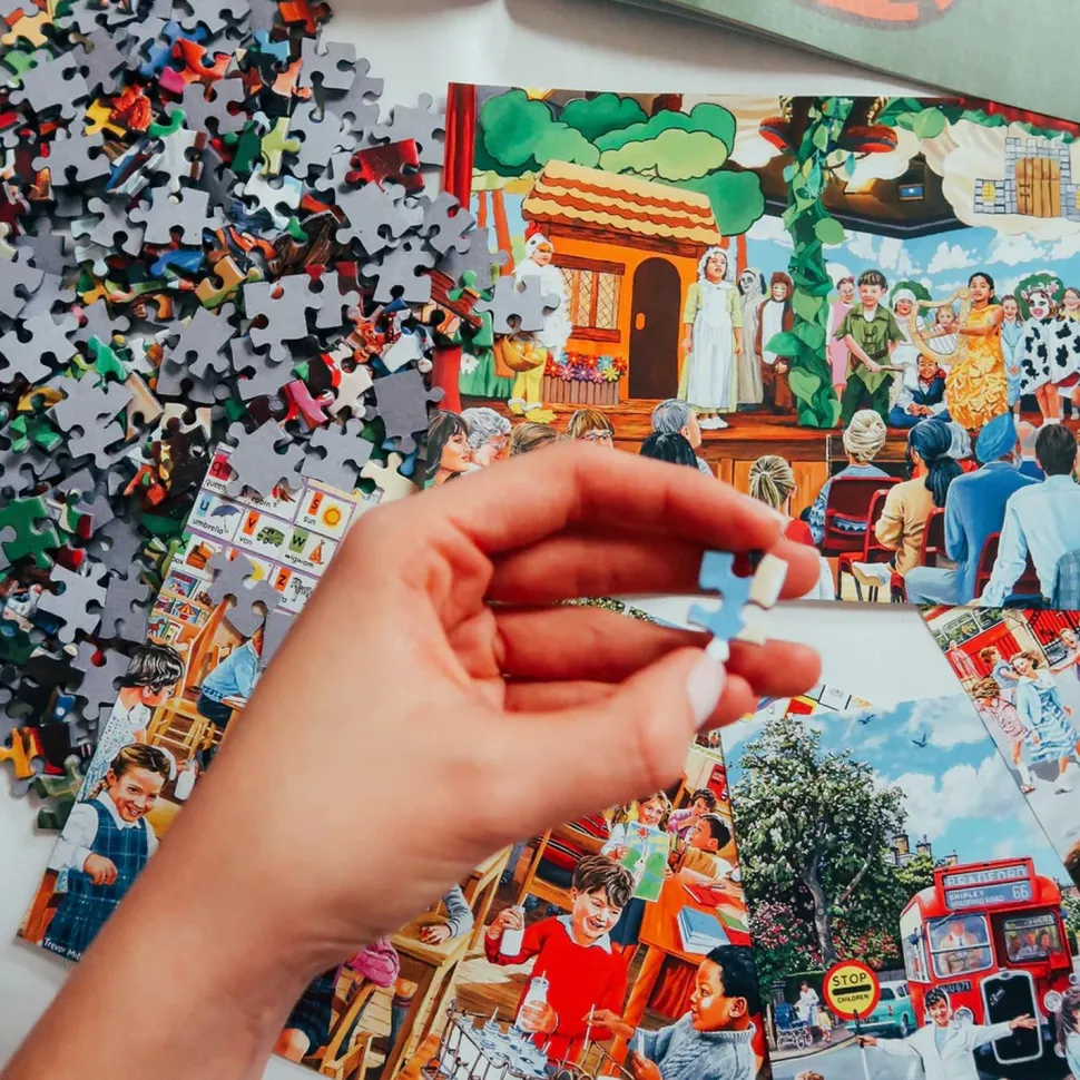 Puzzle 4 x 500 pièces : Jours d'école - Gibsons