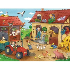 Puzzle 2 x 12 pièces : Le travail à la ferme - Ravensburger