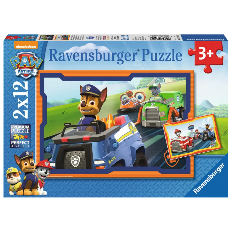 Puzzle 2 x 12 pièces : Pat'Patrouille : La Pat'Patrouille en action - Ravensburger