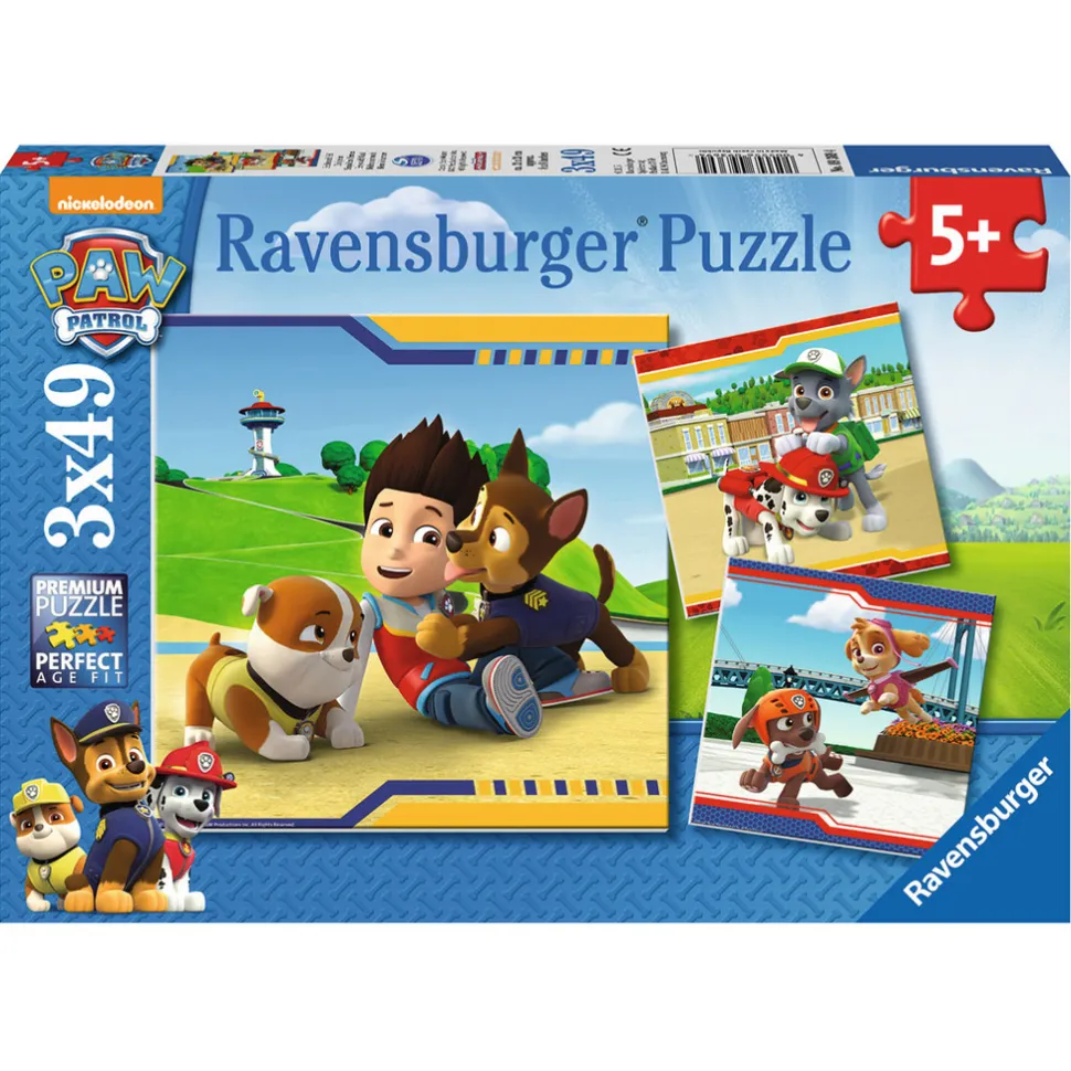 Puzzle 3 x 49 pièces : Pat'Patrouille : Héros à fourrure - Ravensburger