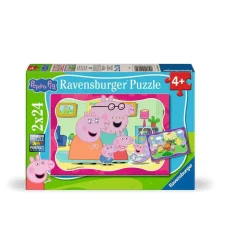 Puzzle 2 x 24 pièces : Peppa Pig - Nouvelles aventures ! - Ravensburger