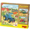 Puzzle 3 x 24 pièces : Tracteur & Cie - Haba