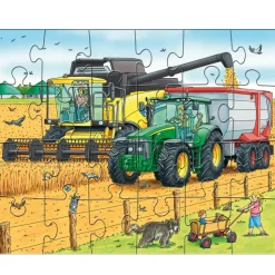 Puzzle 3 x 24 pièces : Tracteur & Cie - Haba