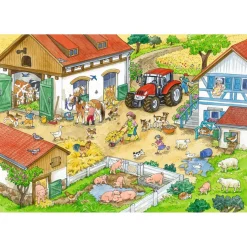 Puzzle 2 x 24 pièces : Une journée à la ferme - Ravensburger
