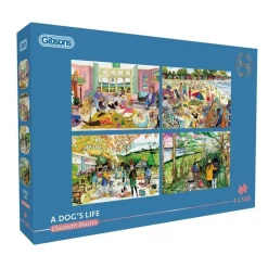 Puzzle 4 x 500 pièces : Une vie de chien - Gibsons