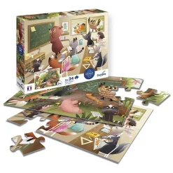 Puzzle 2 x 24 pièces - Vive l'Ecole - Sentosphère