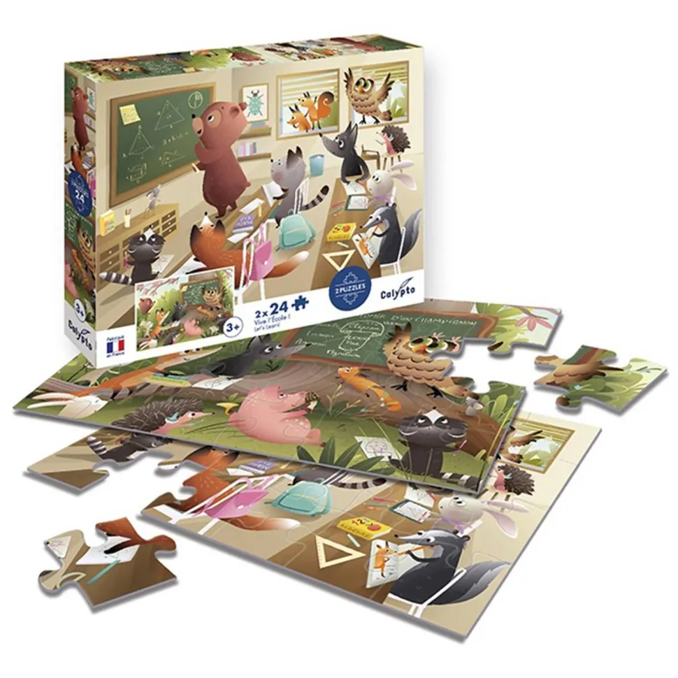 Puzzle 2 x 24 pièces - Vive l'Ecole - Sentosphère