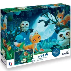 Puzzle 2 x 24 pièces Au Clair de Lune - Sentosphère