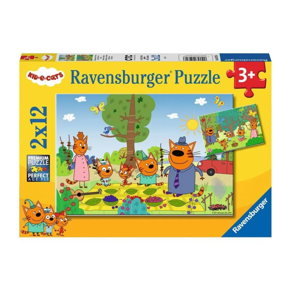 Puzzle 2 x 24 pièces kid-e-cat : journée nature en famille - Ravensburger