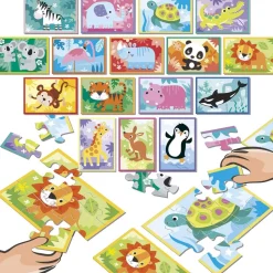PUZZLE BATTLE 16 x 9 pièces : ANIMAUX - Educa