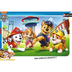 Puzzle Cadre 15 pièces : Les chiots de la Pat’Patrouille (Paw Patrol) - Nathan