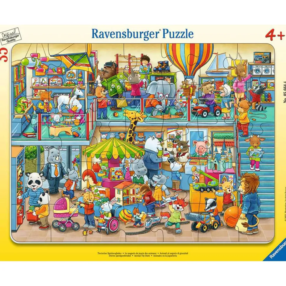 Puzzle cadre 35 pièces : Le magasin de jouets des animaux - Ravensburger