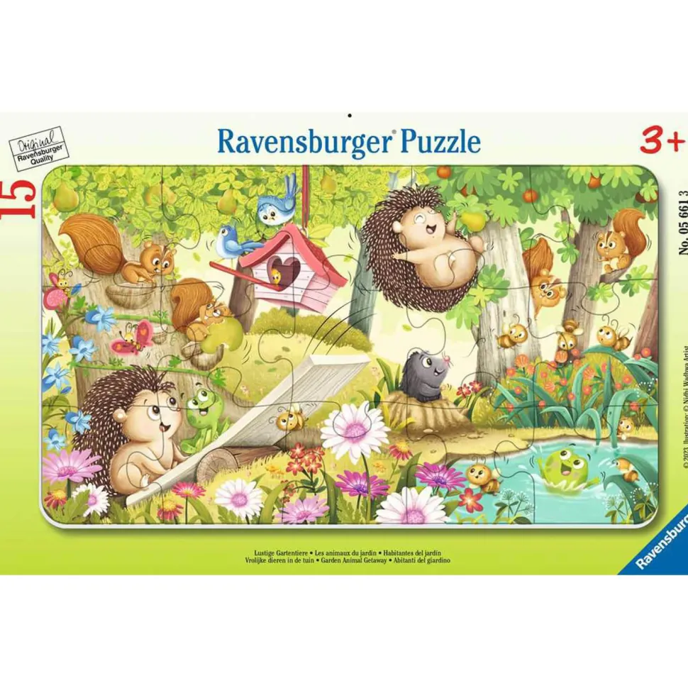 Puzzle cadre 15 pièces : Les animaux du jardin - Ravensburger
