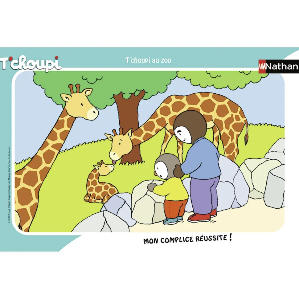 Puzzle cadre 15 pièces : T'choupi au zoo - Nathan