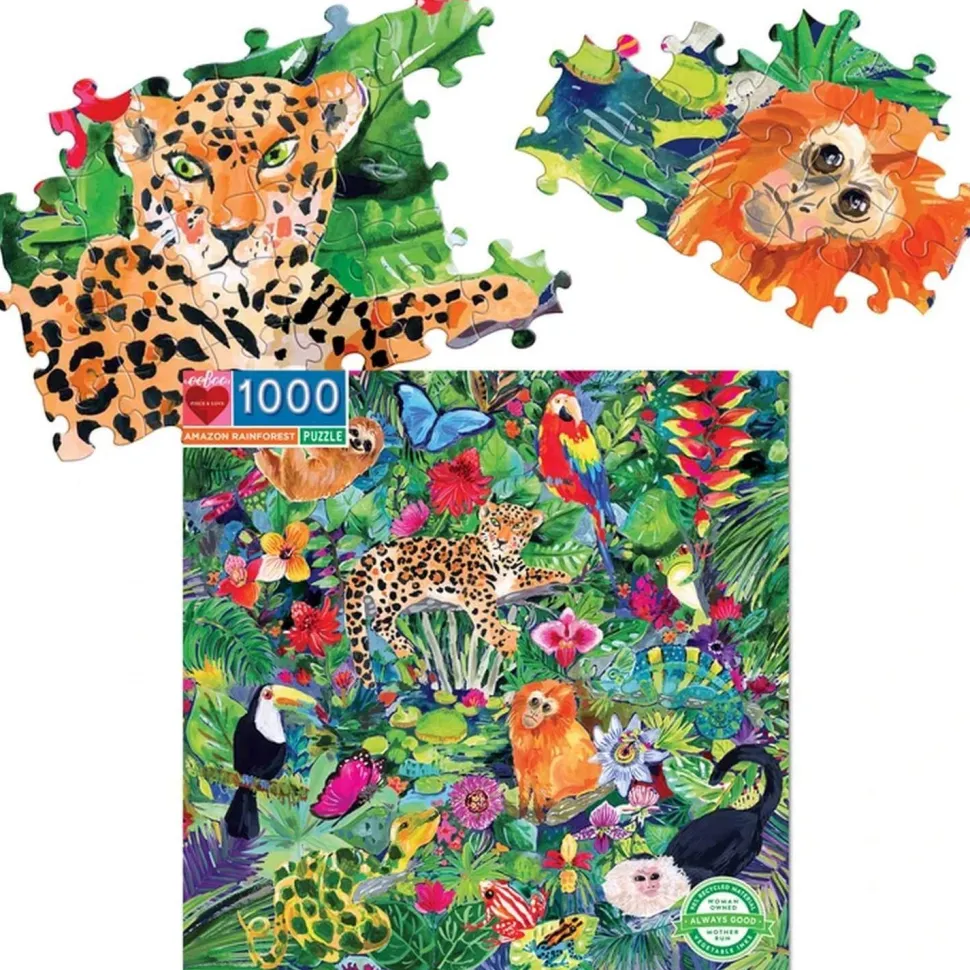 Puzzle carré 1000 pièces : La forêt Amazonienne - Eeboo