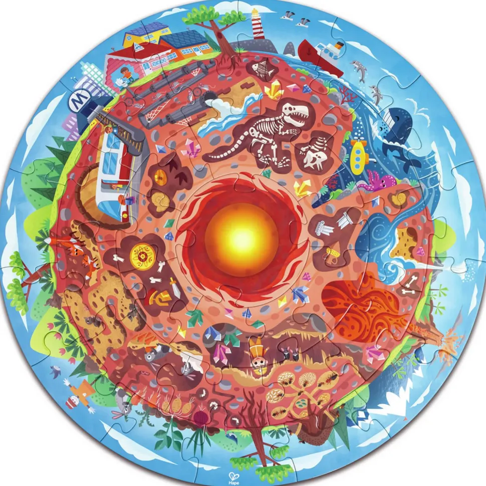 Puzzle circulaire lumineux 36 pièces : centre de la Terre - Hape