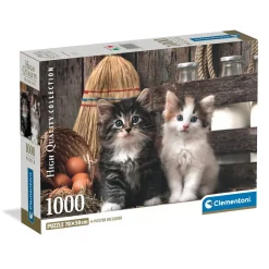 Puzzle Compact 1000 pièces : Adorables chatons - Clementoni