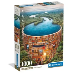 Puzzle Compact 1000 pièces : Bibliodame - Clementoni