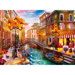 Puzzle Compact 500 pièces : Coucher de soleil sur Venise - Clementoni