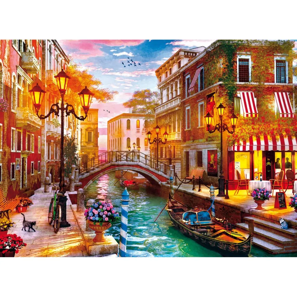 Puzzle Compact 500 pièces : Coucher de soleil sur Venise - Clementoni