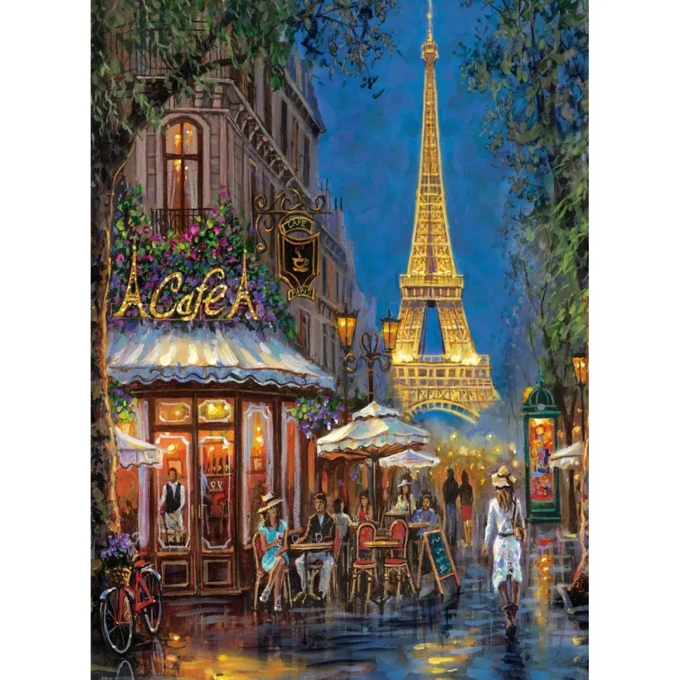 Puzzle Compact 500 pièces : La Nuit au Café Eiffel - Clementoni