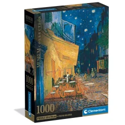 Puzzle Compact 1000 pièces : Van Gogh - Terrasse de café le soir - Clementoni