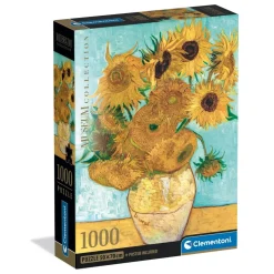 Puzzle Compact 1000 pièces : Van Gogh - Tournesols - Clementoni