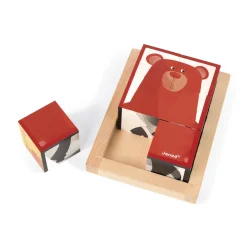Puzzle cubes : 6 pièces : Animaux de la forêt Zigolos - Janod