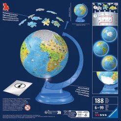 Puzzle 3D 180 pièces : Globe terrestre illuminé - Ravensburger